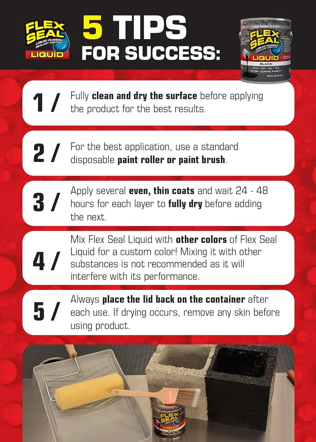 Flex Seal Liquid Rubber Coating Sealant, Waterproof, UV Resistant, 1 Gallon, Clear J41027