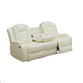 White Breathing Leather 3-Piece Living Room Recliner Sofa Set for Living Room/House/Bedroom/Office/Apartment (White,GN4634(C+L+S))