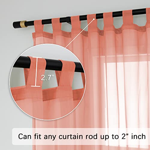 Dusty Blue Tab Top Sheer Curtains 52x72 Inches, 2 Panels B5020