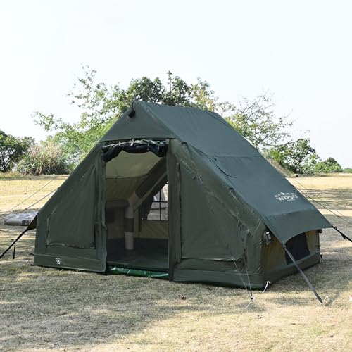 Inflatable Camping Tent for 4-6 Persons, Waterproof Oxford Cabin Tent with Pump N679837