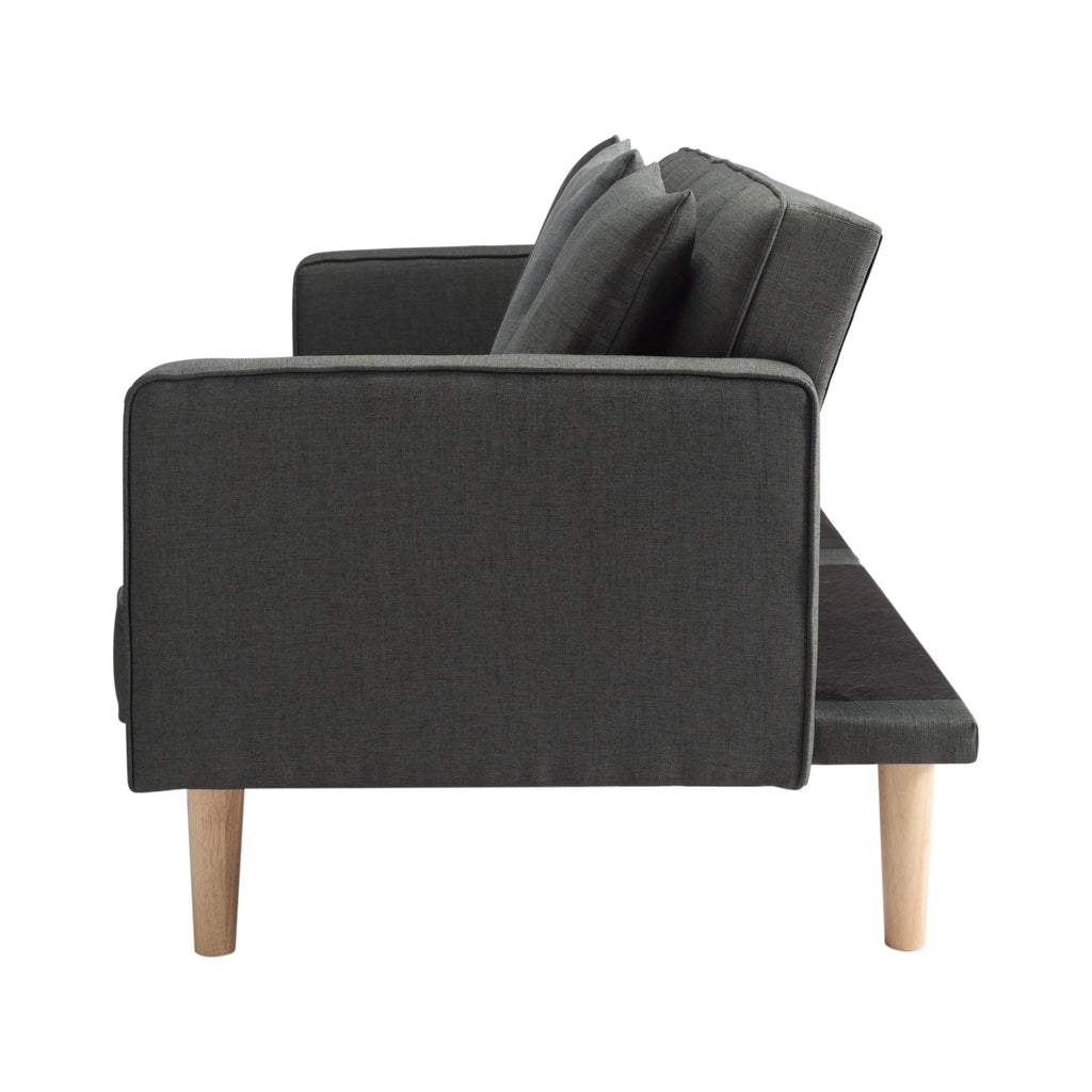 BSHTI Futon Sofa Bed with Split Back and Tapered Wood Legs Y256