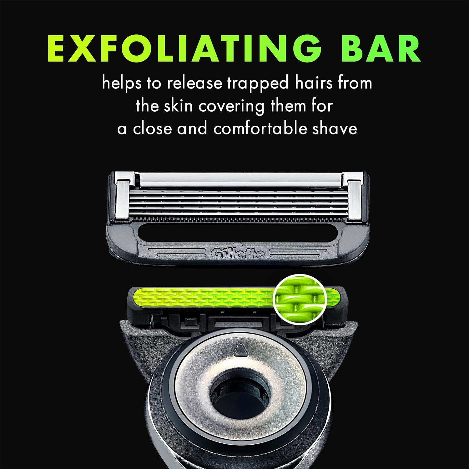 GilletteLabs Razor for Men with Exfoliating Bar, Magnetic Stand O9369