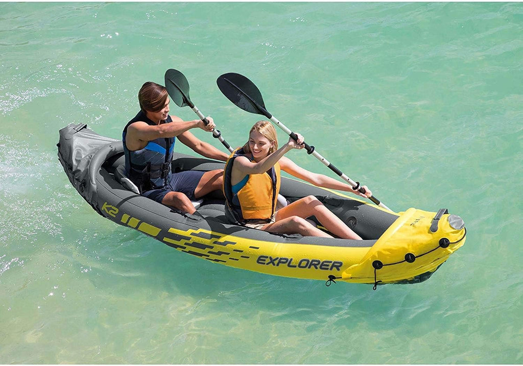 Intex Explorer K2 2-Person Inflatable Kayak with Aluminum Oars and Pump X73941