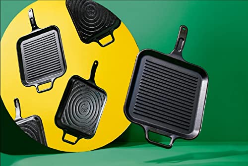 Lodge BOLD 12 Inch Seasoned Cast Iron Grill Pan with Loop Handles X822709