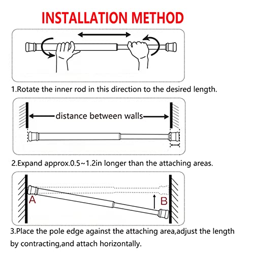 2 Pack Small Tension Rods 7-11 in Extendable Curtain Rods for Window, Wardrobe, Cabinet D349