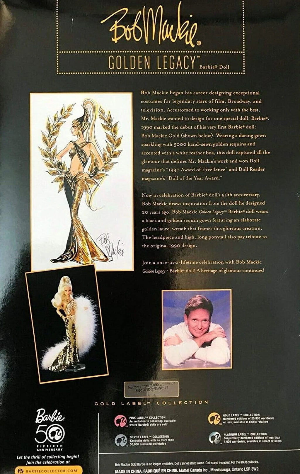 Golden Legacy Barbie Doll Bob Mackie Gold Label Limited Edition 2009 Mattel B414