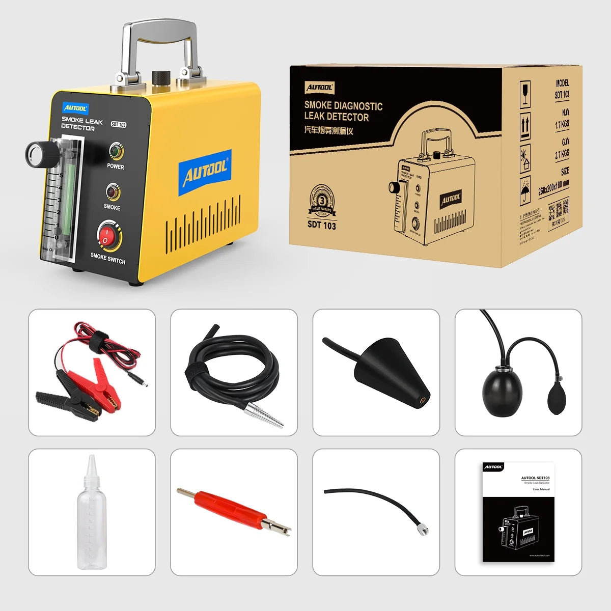 AUTOOL Car EVAP Smoke Machine Leak Tester, DC12V I193