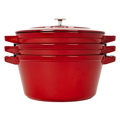 Staub Cast Iron 4-pc Stackable Set Grenadine O271733