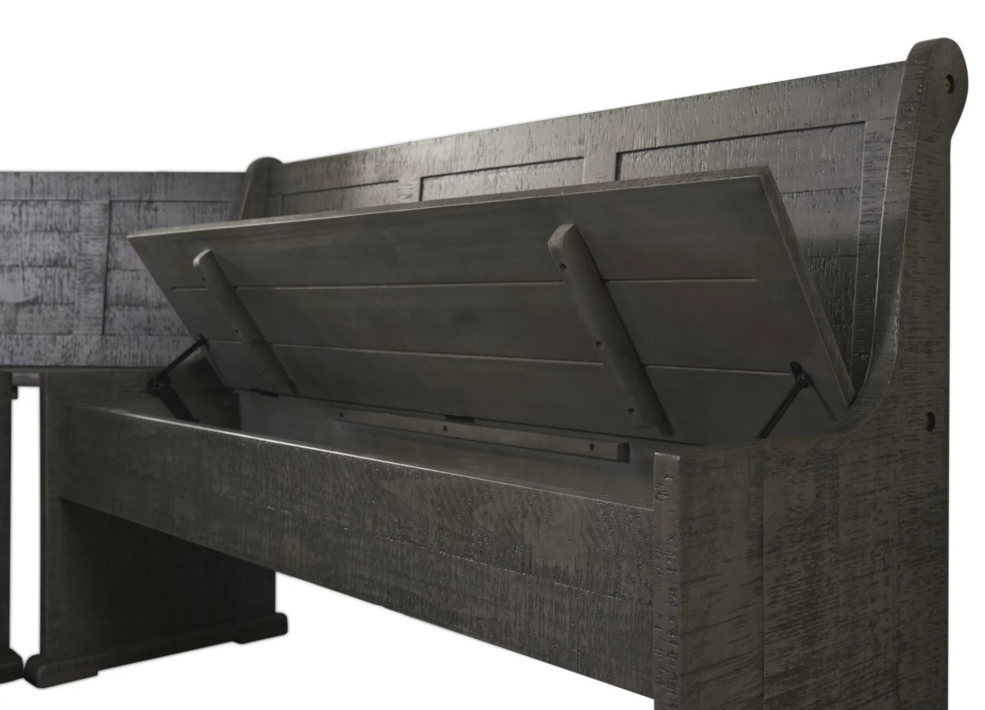 Sunny Dining Nook Table Set with Storage Bench, Gray Wood R564661