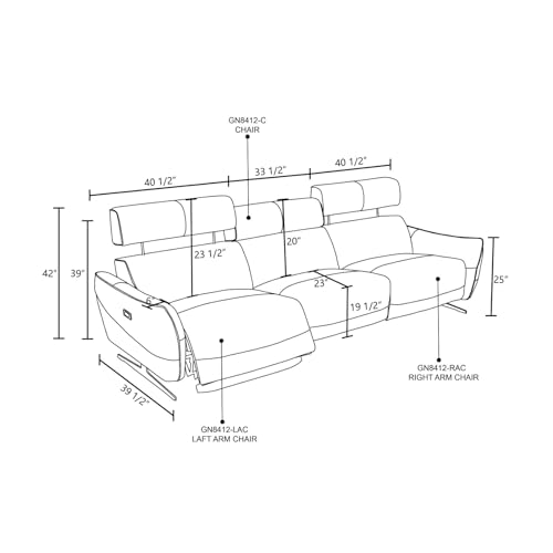 Beige Top Grain Leather and PVC 3-Piece Recliner Sofa Set V91018