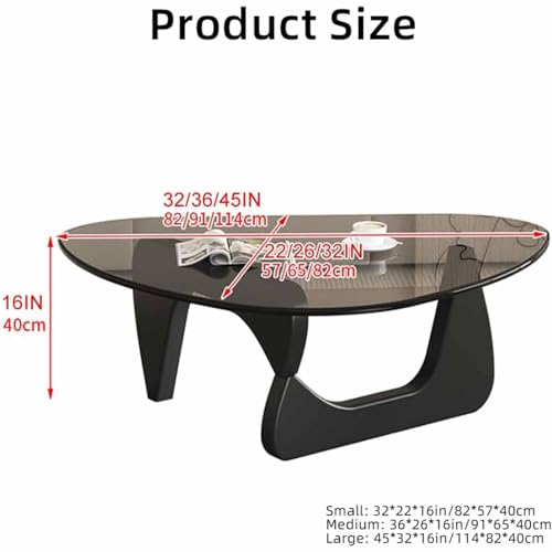Triangle Glass Coffee Table with Solid Wood Base I69032