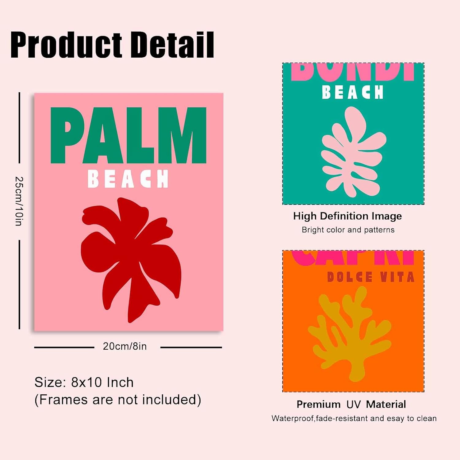 KBKBART Preppy Room Decor Aesthetic Posters, 8"x10" Unframed W512