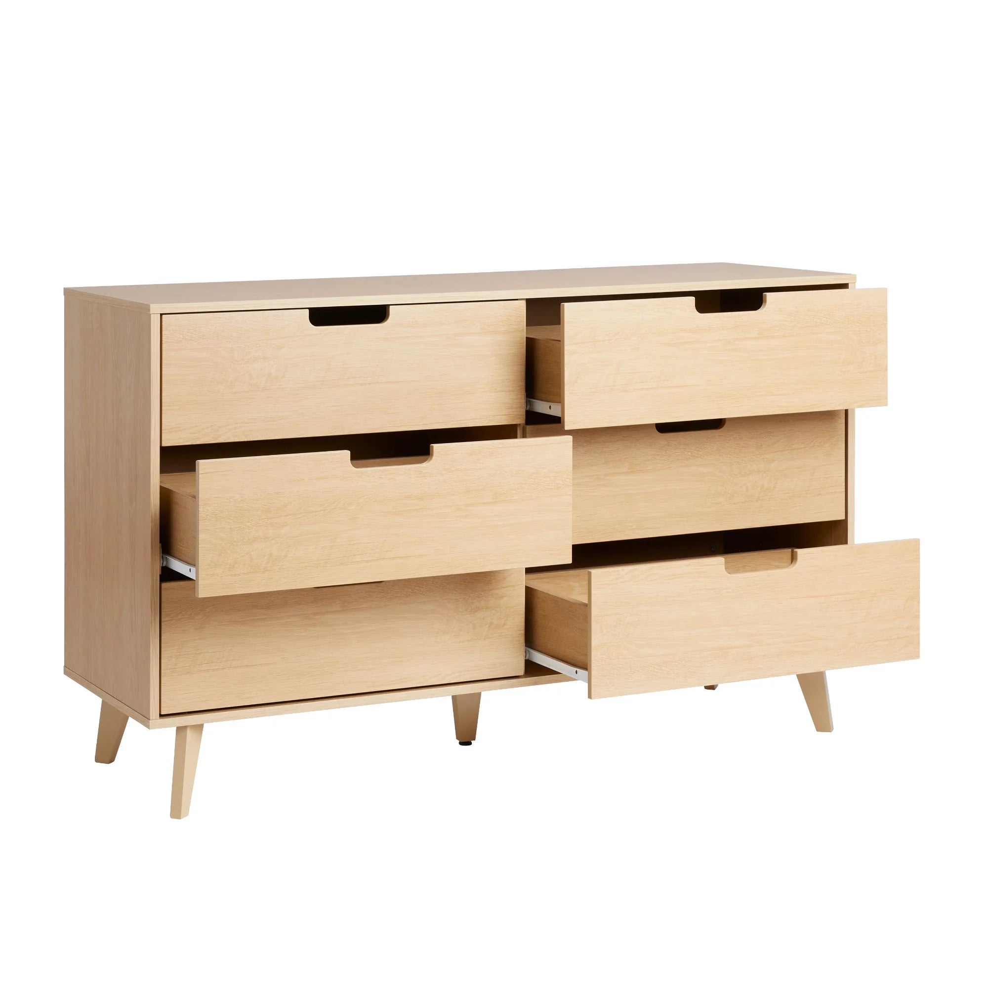 Walker Edison Modern 6-Drawer Dresser with Cut-Out Handles V97089