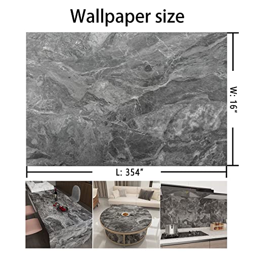 Extra Wide Marble Contact Paper Peel and Stick Countertop Grey Matte S4044