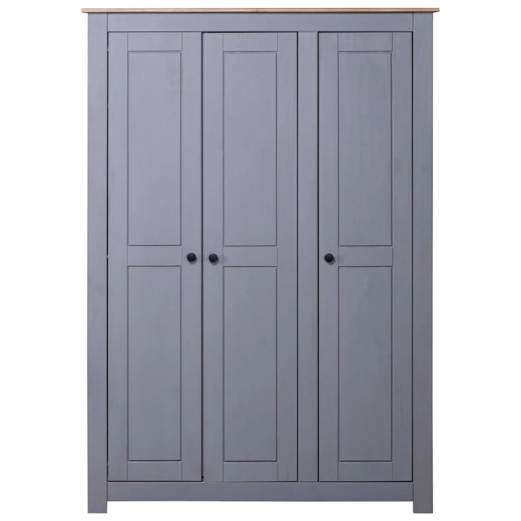 Tomshoo 3-Door Wardrobe Gray Pine B41405