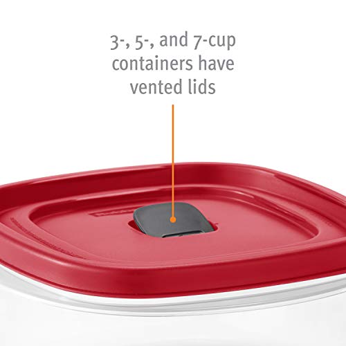 Rubbermaid Easy Find Lids 7-Cup Food Storage Container, Racer Red, 2-Pack W928680