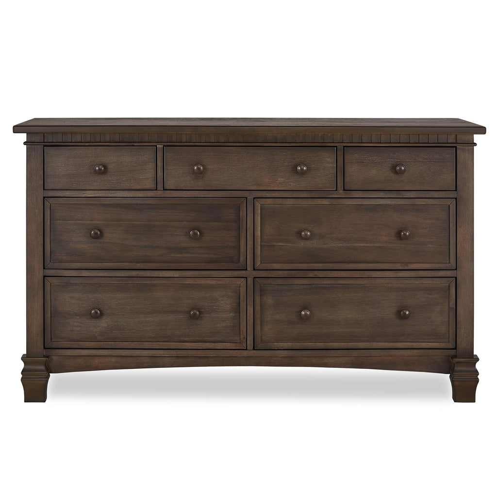 Evolur Cheyenne and Santa Fe Double Dresser, Antique Brown, 7 Drawers D298