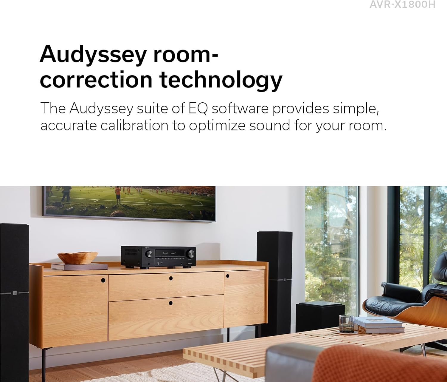 Denon AVR-X1800H 7.2 Channel AV Receiver with HEOS, WiFi, and Bluetooth K386