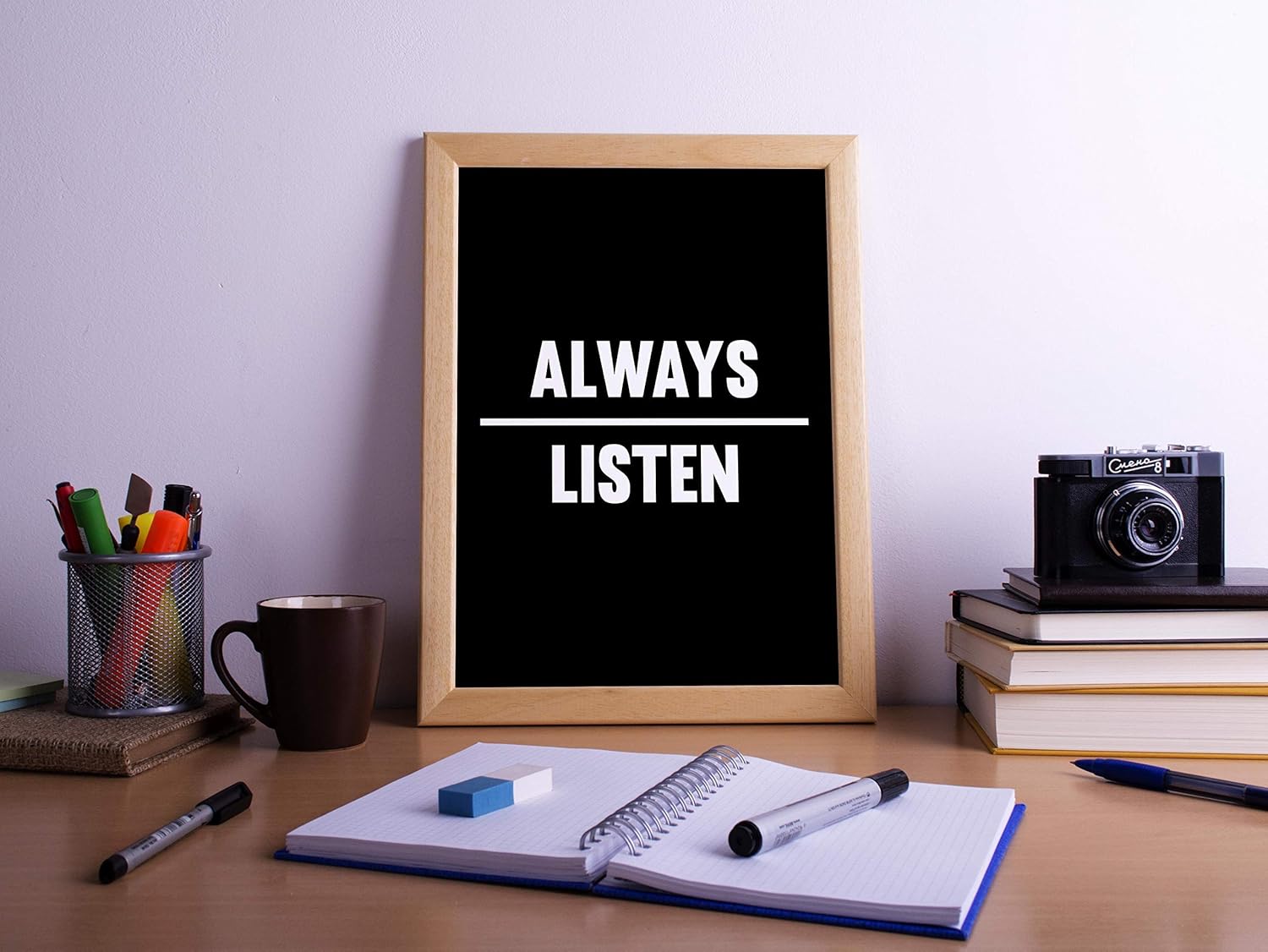 Always Listen Inspirational Poster Print, Office Wall Decor Unframed P128