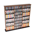 Prepac Triple Width Multimedia Wall Storage, Cherry and Black