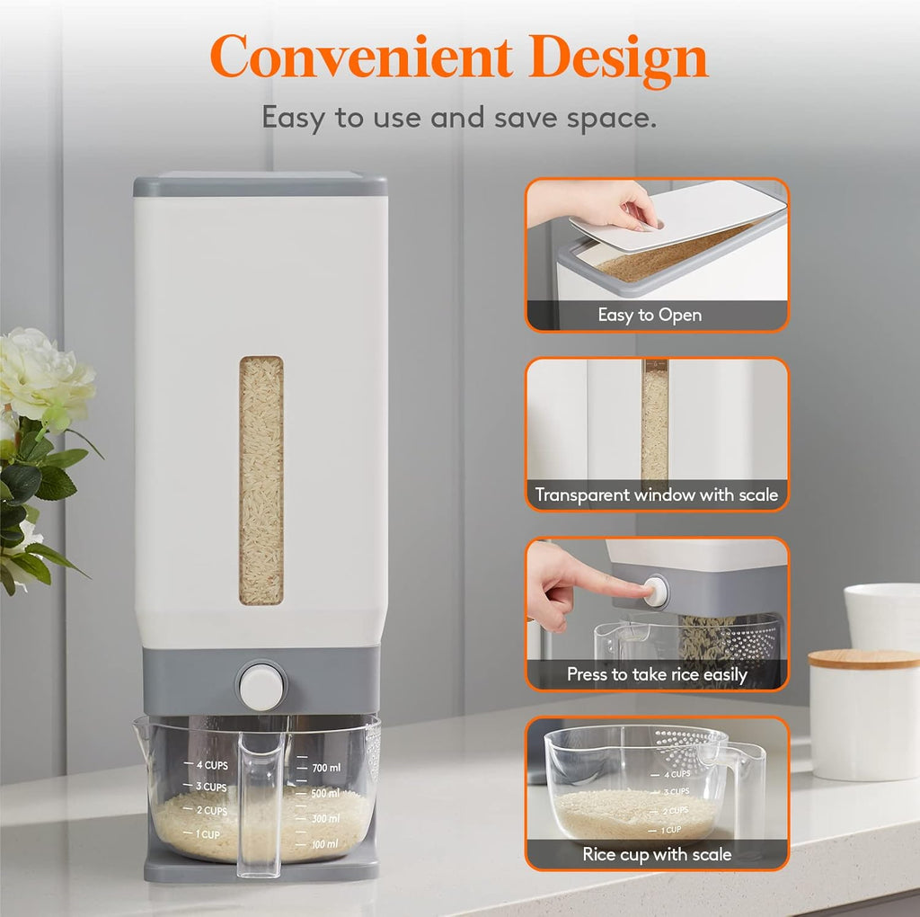 Lifewit Rice Dispenser 25 Lbs, Sealed Moisture Proof Storage Container X12235
