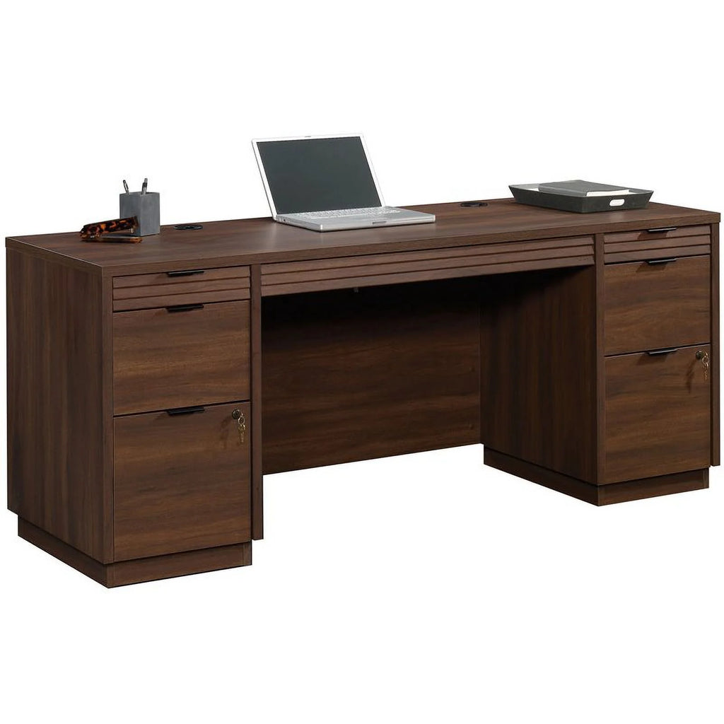 Pemberly Row 72" Wooden Computer Desk in Spiced Mahogany M418710