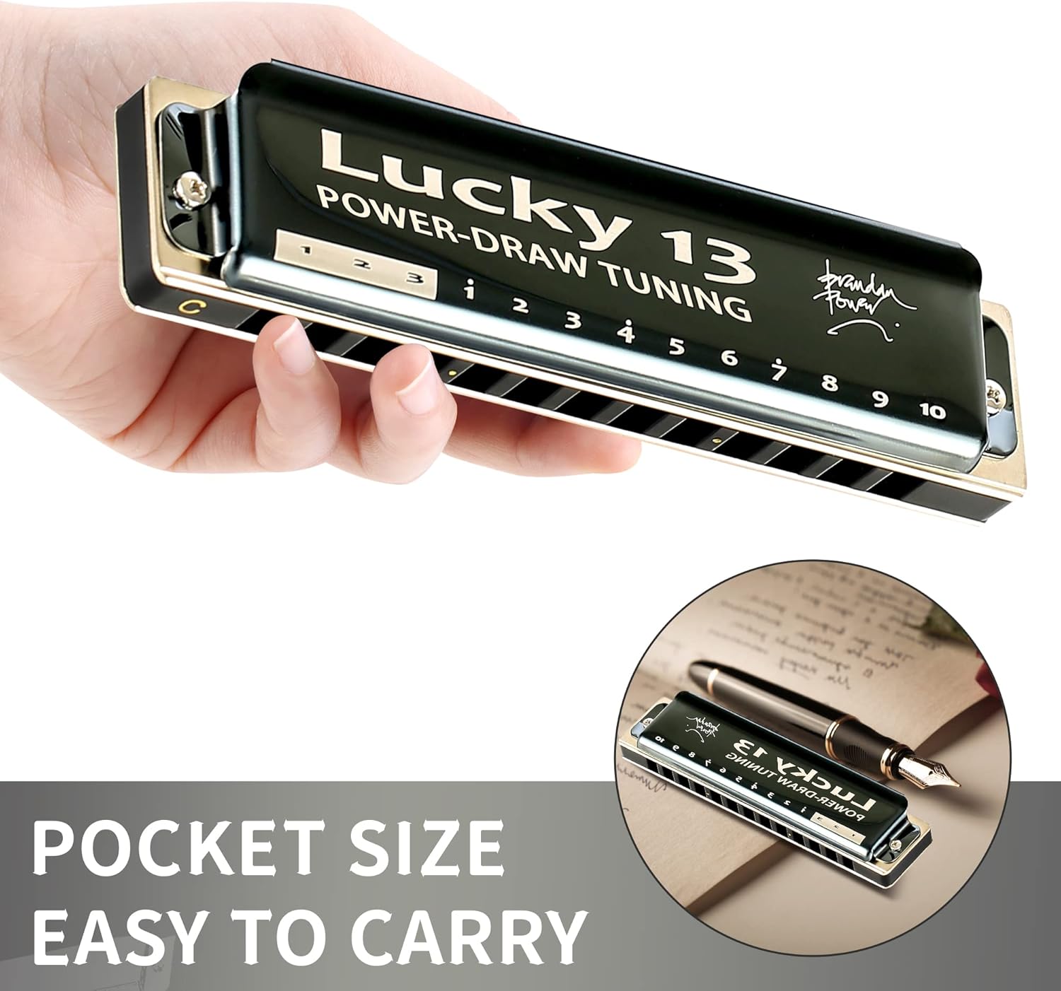 East top Lucky 13 Bass Plus Blues Harmonica 13 Holes Diatonic C Key J803