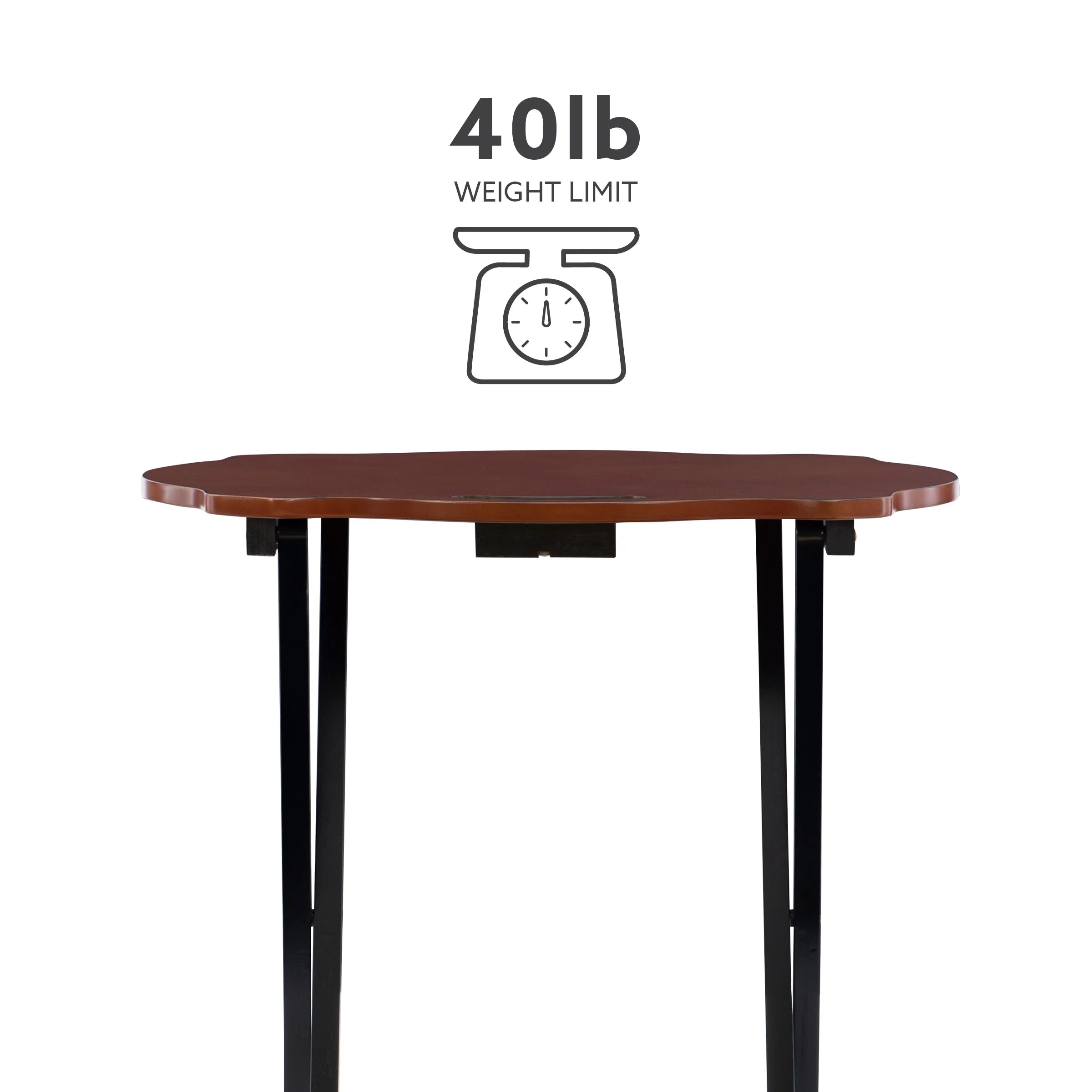 Powell Serpentine 5-Piece Folding Side Table TV Tray Set with Stand, Hazelnut/Black H30120