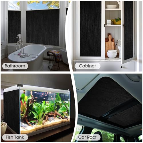 Coavas Blackout Window Privacy Film Anti UV Static Cling Removable (45.2 x 314.9 Inches) W9263