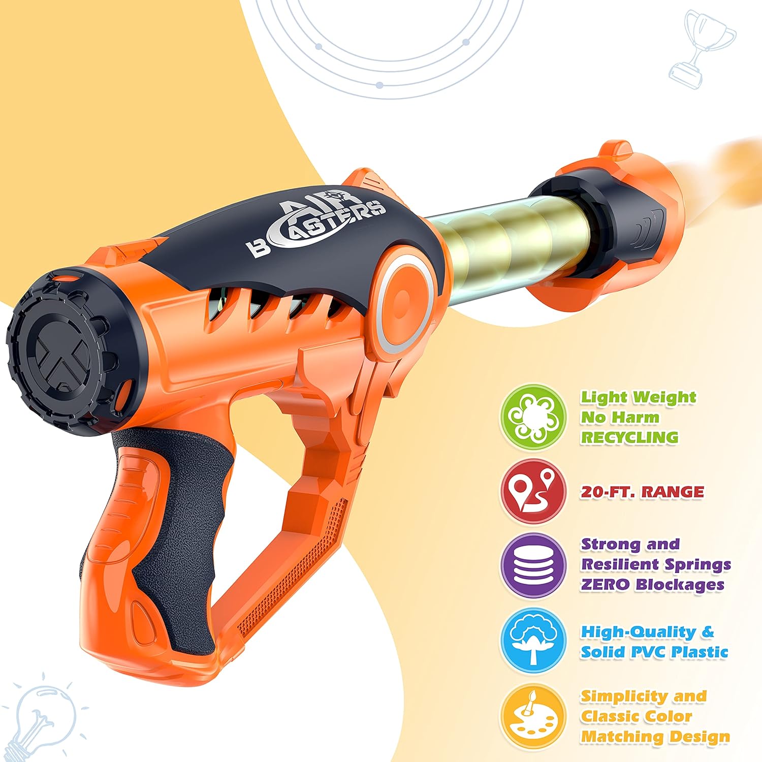 Foam Ball Popper Air Gun Toy for Kids Age 6-12 with 36 Foam Balls J4459
