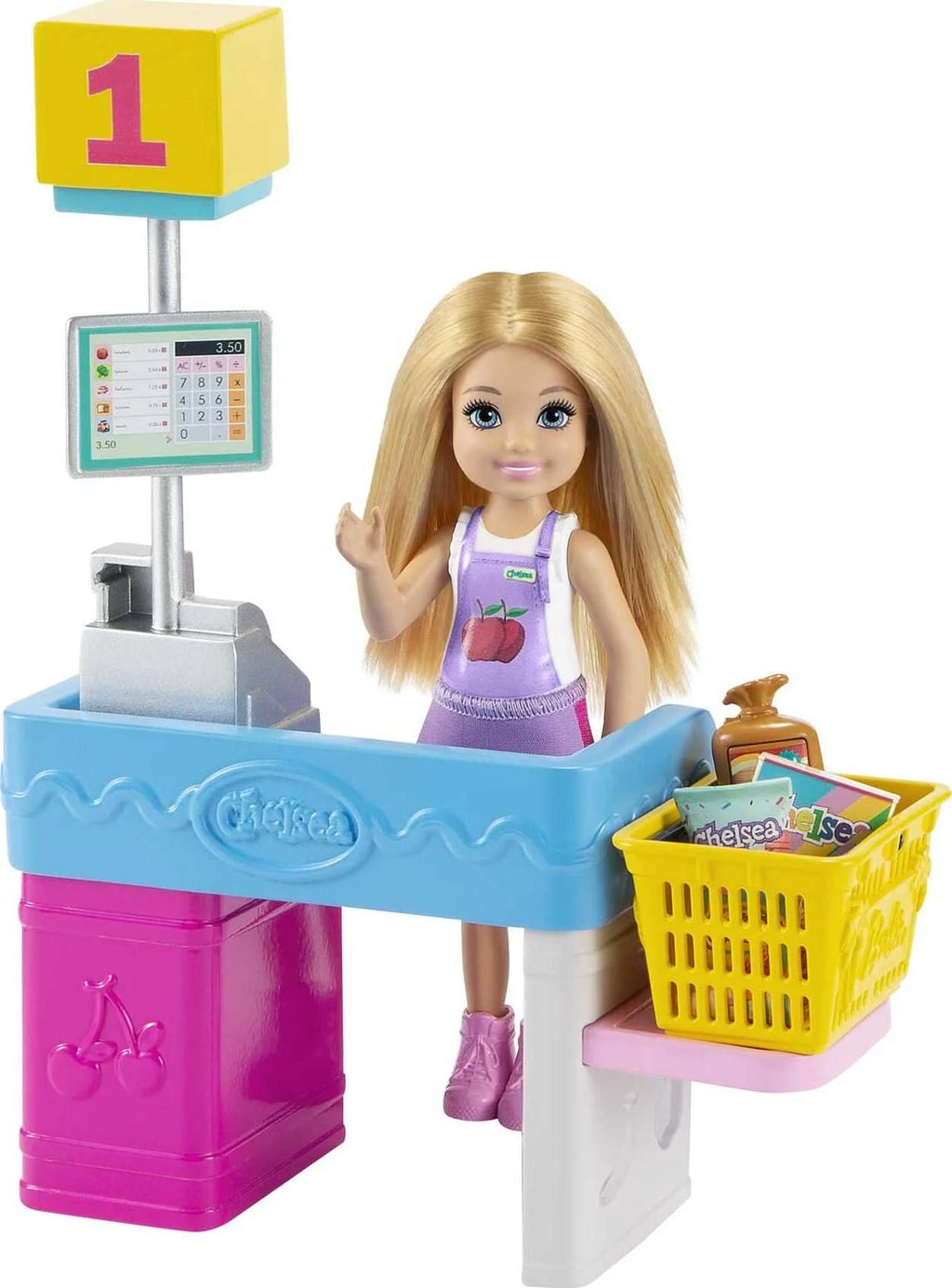 Barbie Chelsea Snack Stand Playset with Blonde Doll & 15 Accessories W2014