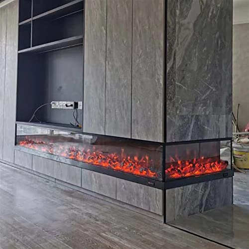 L-shaped Corner Electric Fireplace with 3D Flame and Remote Control L23592