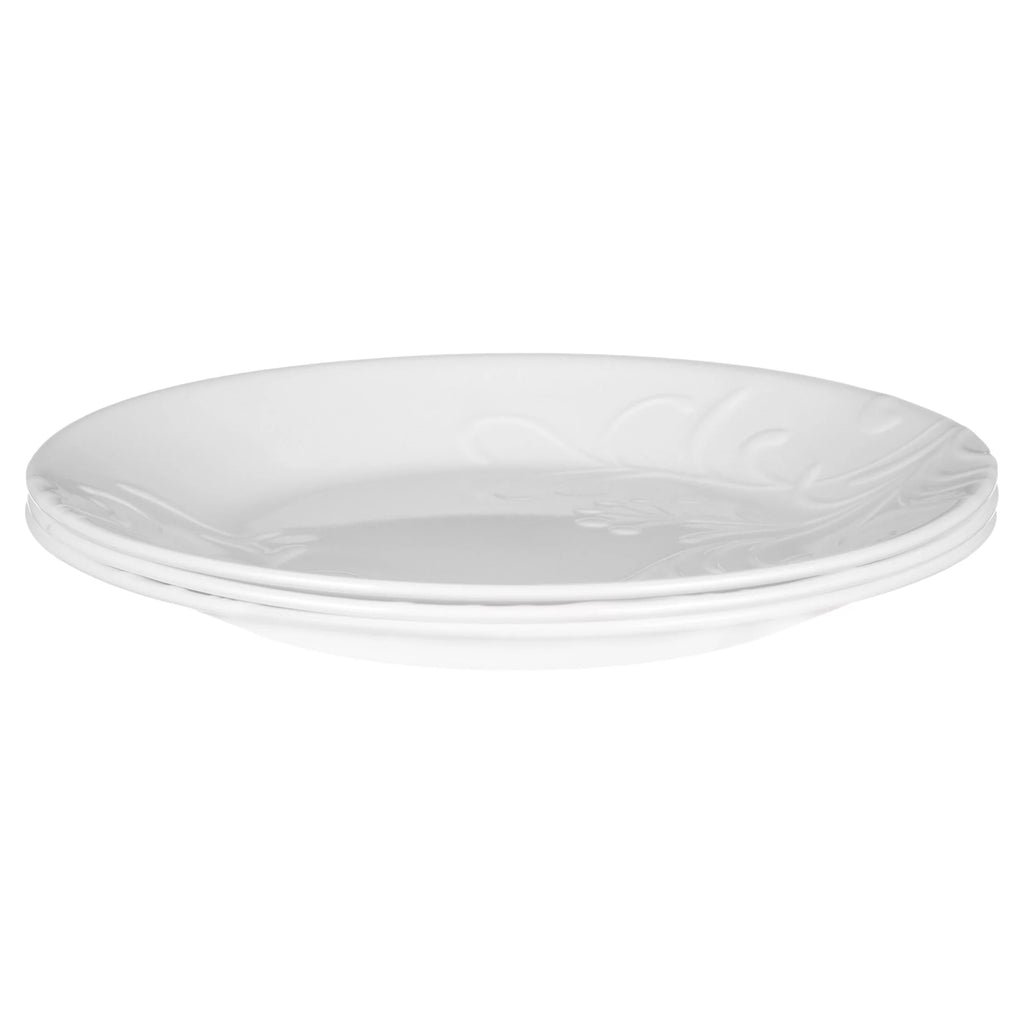Corelle Madeline Embossed 12-Piece White Dinnerware Set J548316
