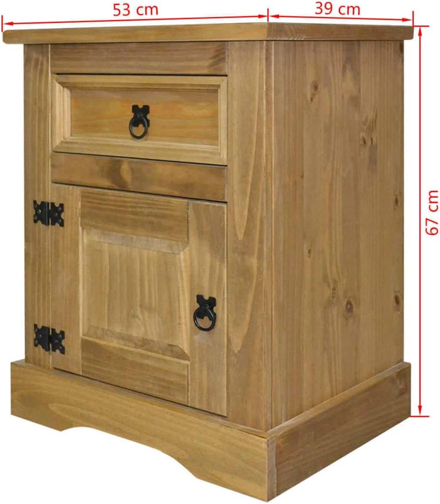 Corona Range Mexican Pine Bedside Cabinet Nightstand X3510