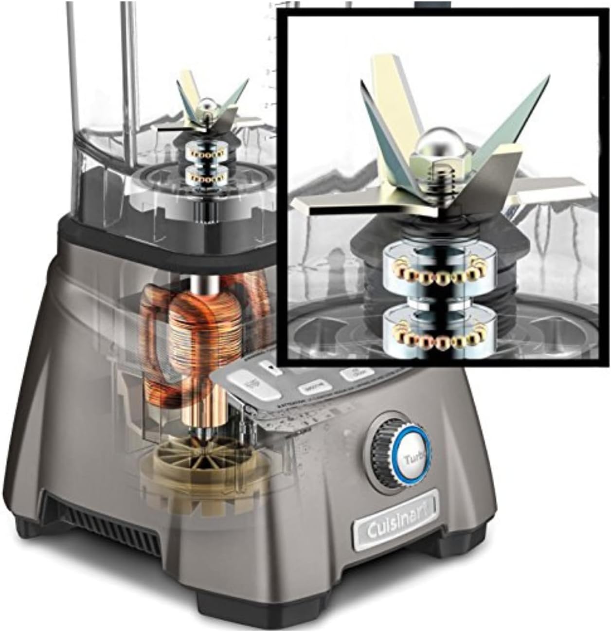 Cuisinart Hurricane Pro Blender CBT-2000, 3.5 Peak, Gunmetal H98547