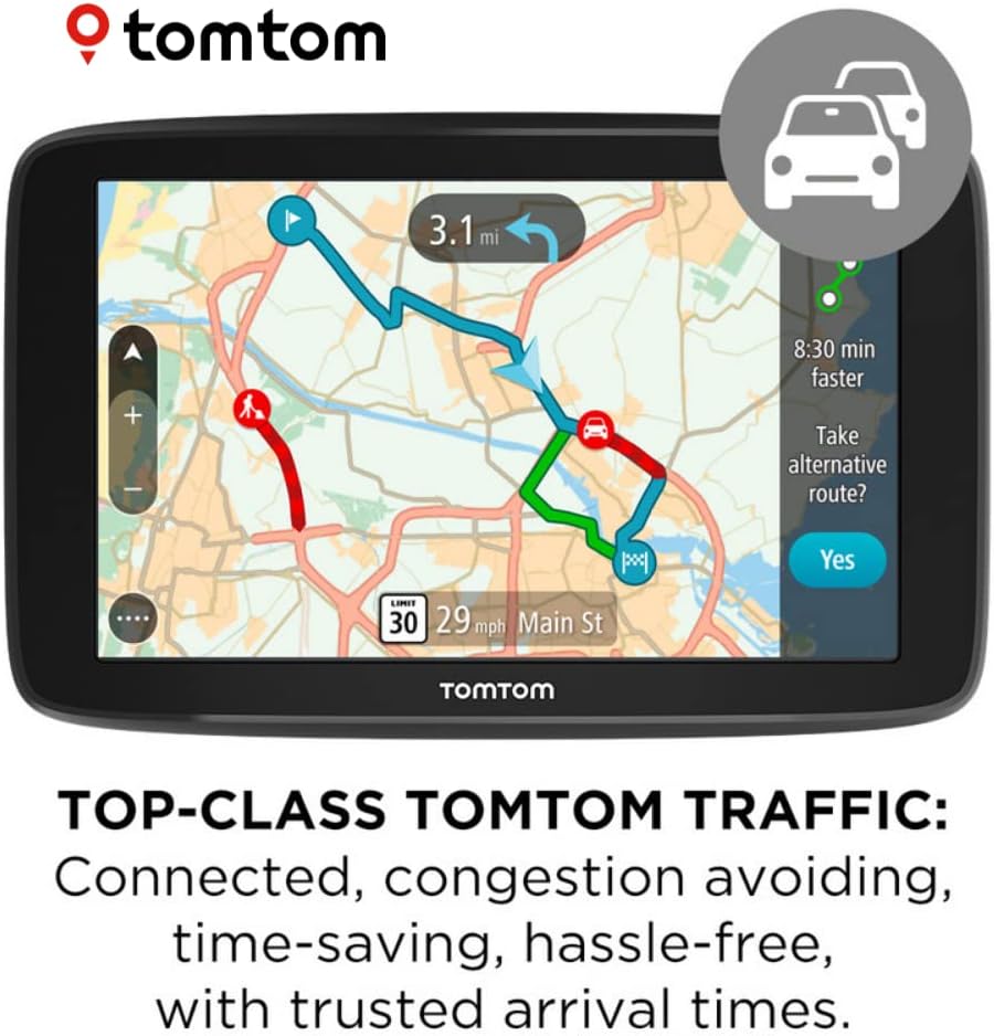 TomTom Go Comfort 5 Inch GPS Navigation Device with Wi-Fi Updates and Real-Time Traffic D4699