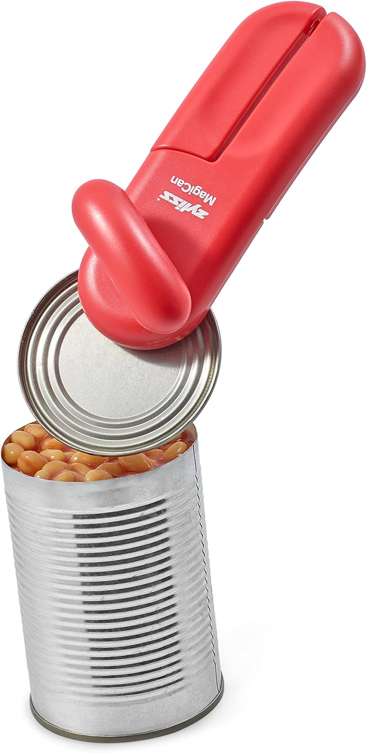 Zyliss MagiCan Manual Can Opener with Lid Release, Red O771