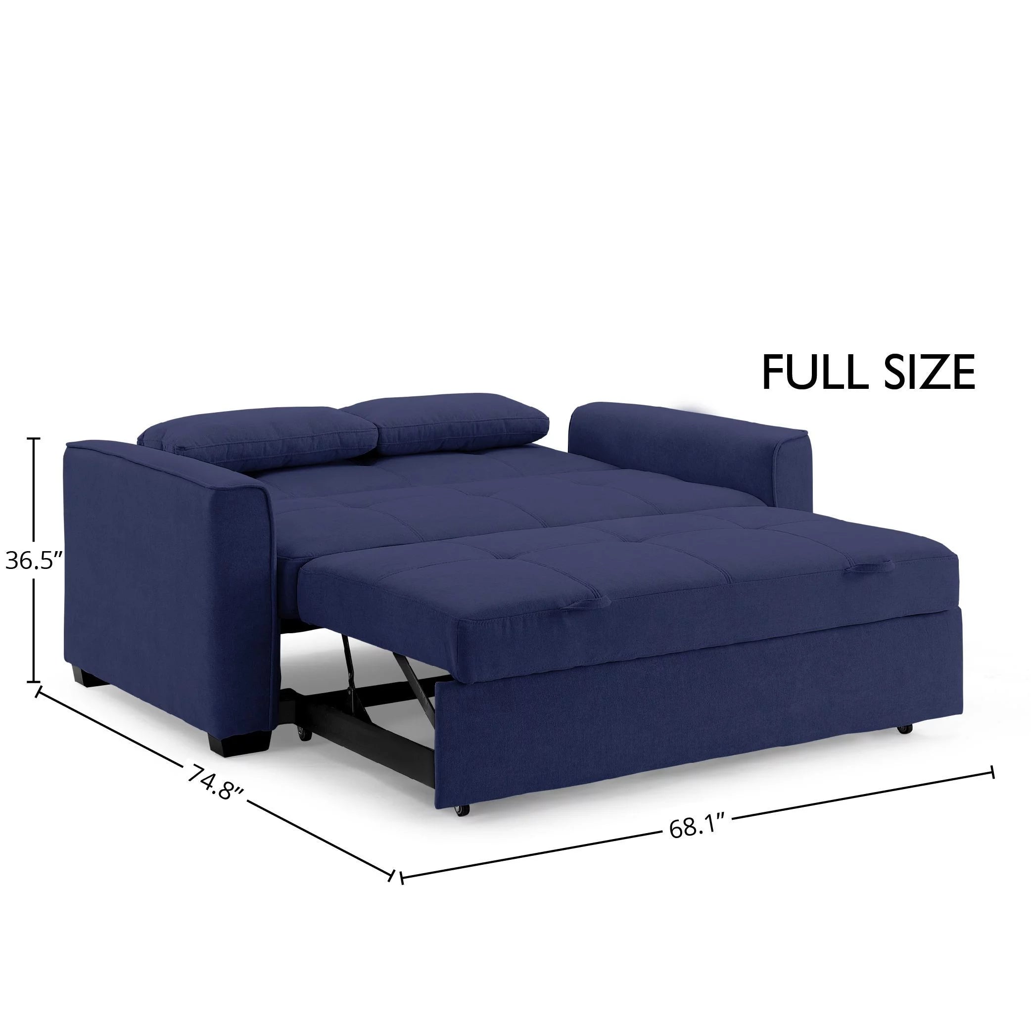 Nantucket Pull-Out Chenille Sleeper Sofa, Full Size, Navy S811288