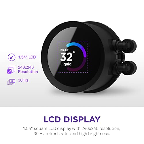 NZXT Kraken 240 RGB 240mm AIO CPU Liquid Cooler with LCD Display, Black I388