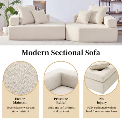 103.5" Modular Sectional Sofa Bed with Foam Cushions, Gray C297225