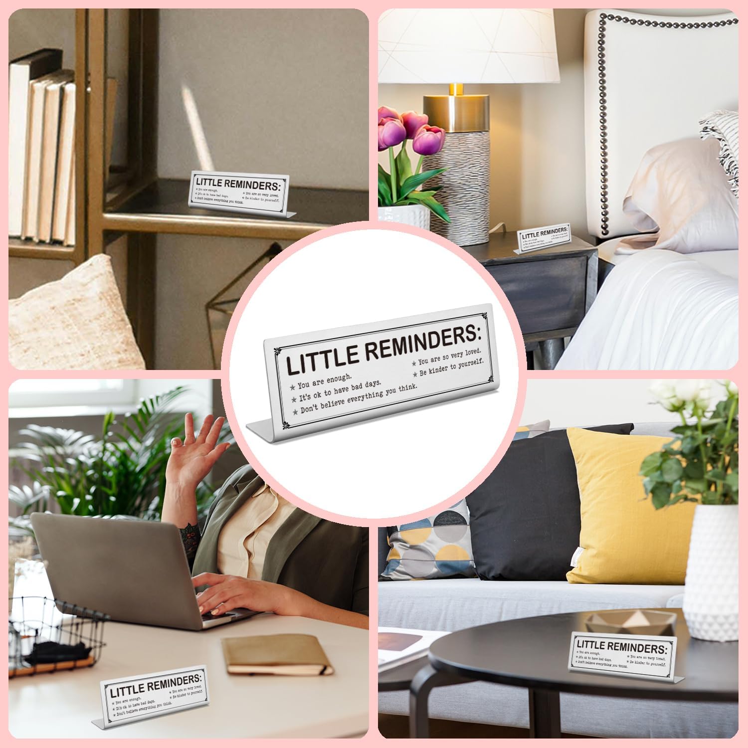 Motivational Office Decor Signs for Cubicle and Desk, Mental Health Gifts for Women W8388