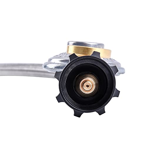2Feet Propane Regulator and Hose with Gauge, QCC1 Replacement for LP Gas Grill K7544