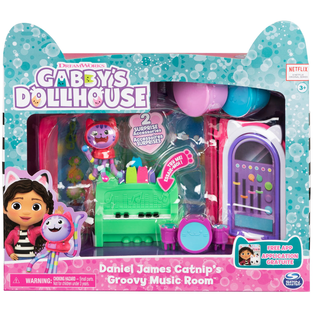 Gabby’s Dollhouse Groovy Music Room Playset with Daniel James Figure M918