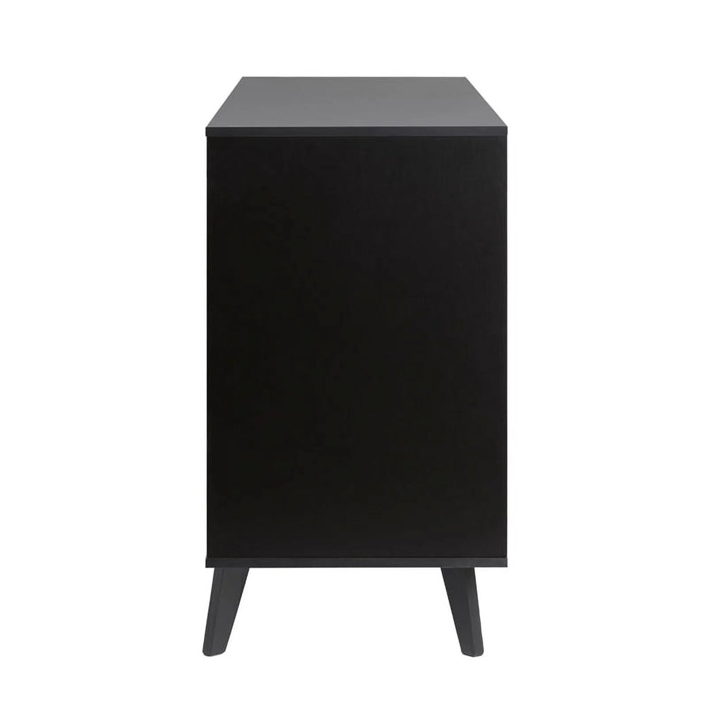 Pemberly Row 6 Drawer Wood Dresser with Cut Out Handles - Black M54744