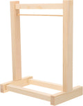 Toddmomy 1pcs Miniature Doll Garment Rack, Wooden Doll Garment Rack Mini Dollhouse Clothes Hangers for Doll Wardrobe Furniture Accessories, 20cm
