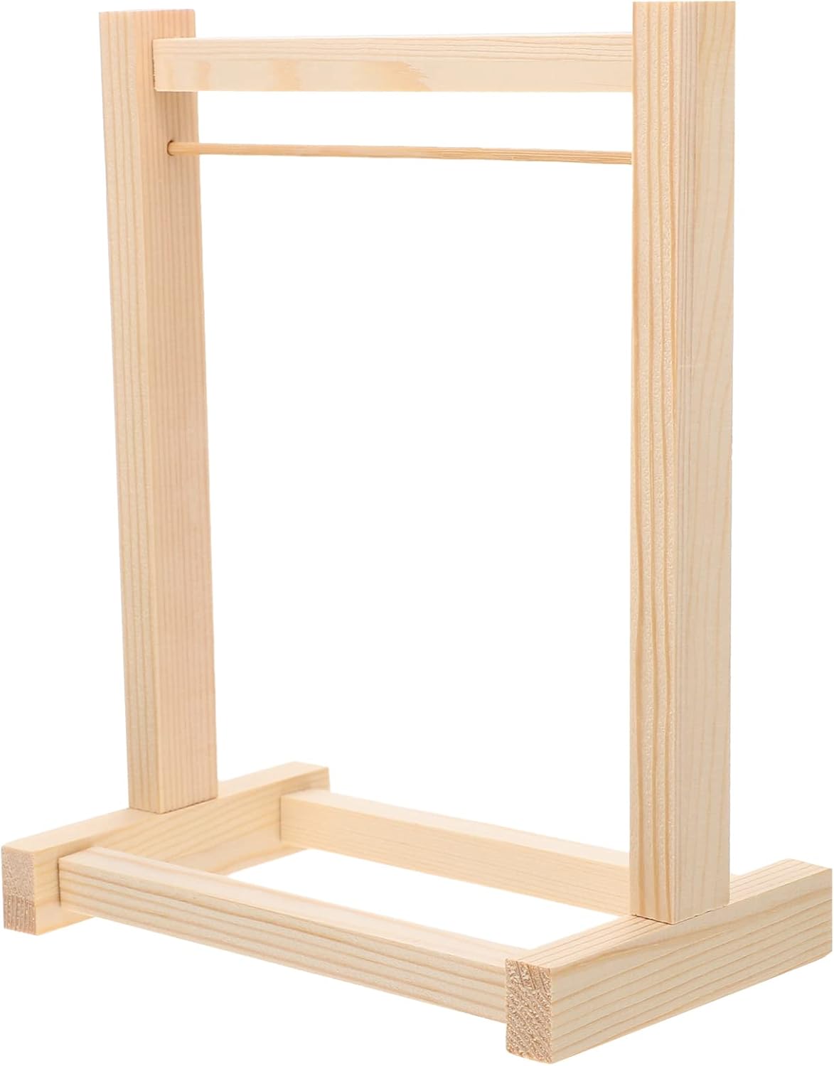 Toddmomy 1pcs Miniature Doll Garment Rack, Wooden Doll Garment Rack Mini Dollhouse Clothes Hangers for Doll Wardrobe Furniture Accessories, 20cm