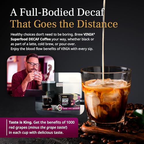 VINIA Blood Flow Energy Coffee Pods, Medium Roast, 30 Ct C4802