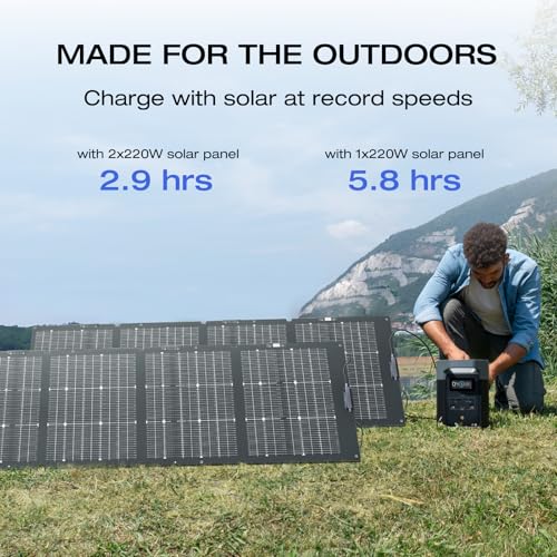 EF ECOFLOW Solar Generator DELTA2 with 220W Solar Panel, Portable Power Station Z81983