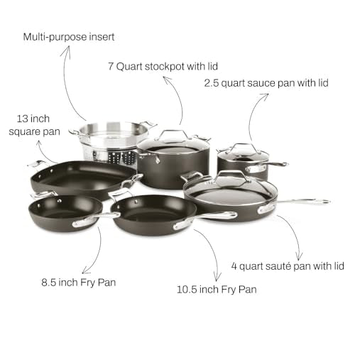 All-Clad Essentials Hard Anodized Nonstick Cookware Set 10 Piece F74812