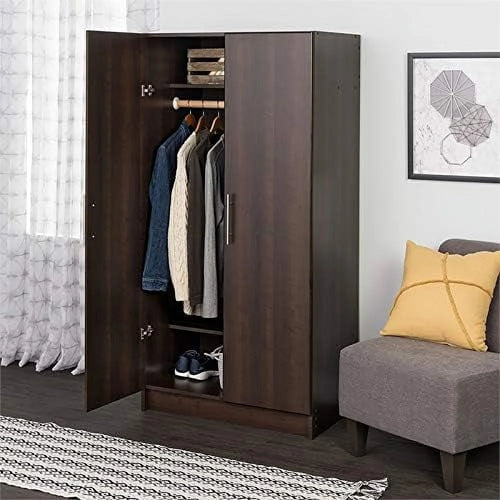 Contemporary 32" Wardrobe Armoire In Espresso
